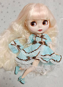 Лялька Блайз Blyth TBL ACY М'ятний льодяник, біле волосся + 10 пар пензлів + одяг і взуття в подарунок