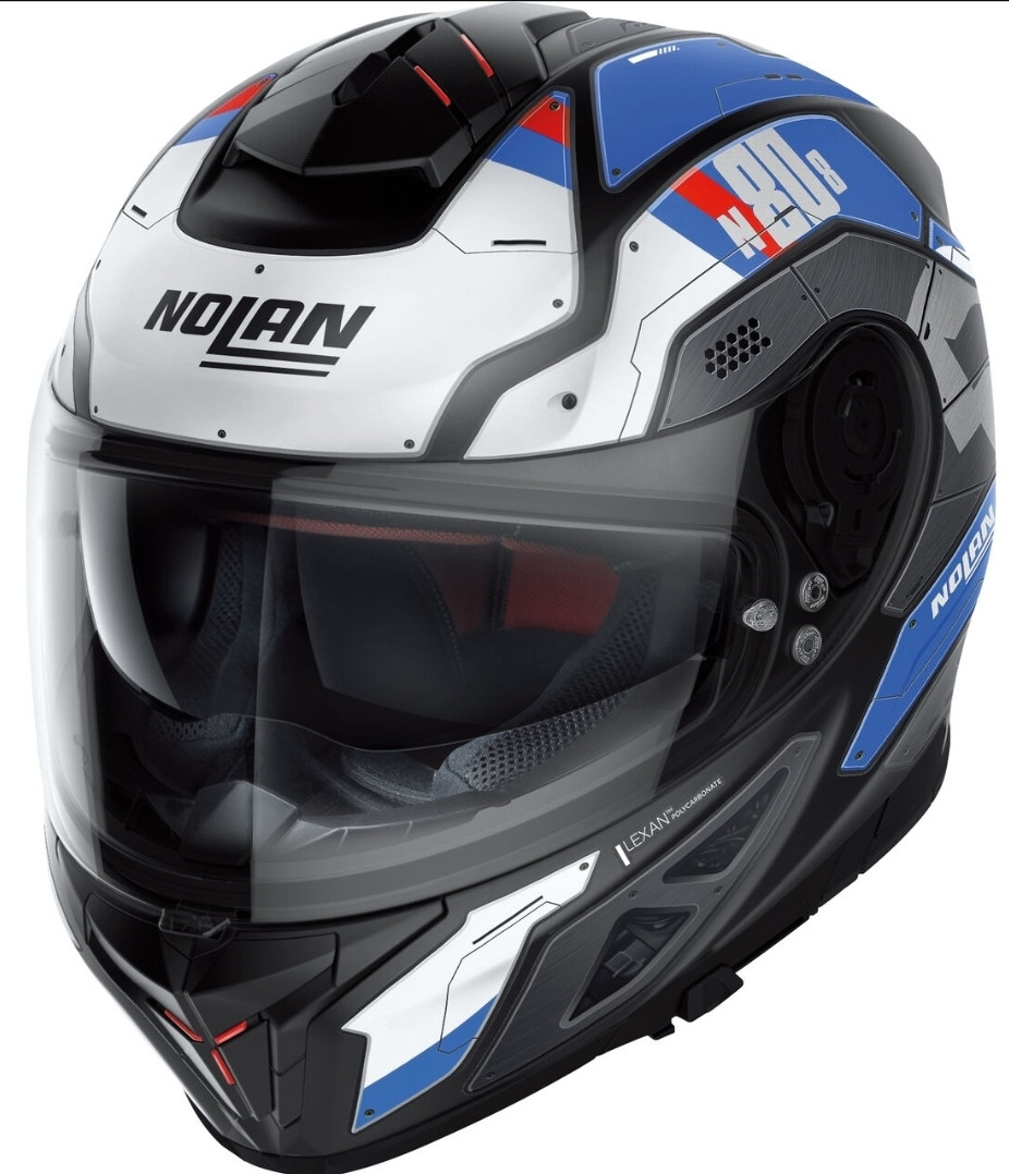 Мотошолом Nolan N80-8 Starscream N-Com синій/білий, XL