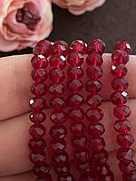 Бусини кришталеві (Рондель) 6х4мм пачка — 85-95 шт., колір — прозорий винний