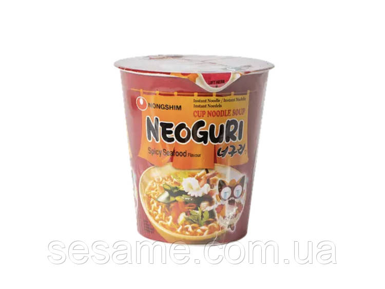 Корейська локшина швидкого приготування NongShim Neoguri Ramyun Seafood 120 g (Корея)