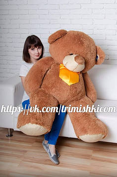 М'яка іграшка Ведмедик Бойд 160 см/ 85 см Велика іграшка Милий плюшевий ведмедик Ведмедик м'який із плюшу Коричневий
