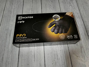 MERCATOR BLACK gogrip рукавички чорні розмір М 50 шт.