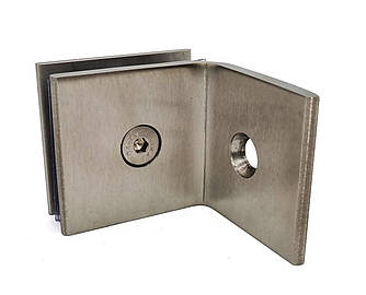 ODF-01-20-01 Кріплення для скла душової кабіни до стіни 90 градусів з полицею, матове