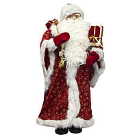 Новогодняя сувенирная фигурка Дед Мороз в красной шубе, 100 см, пластик, текстиль (600175)