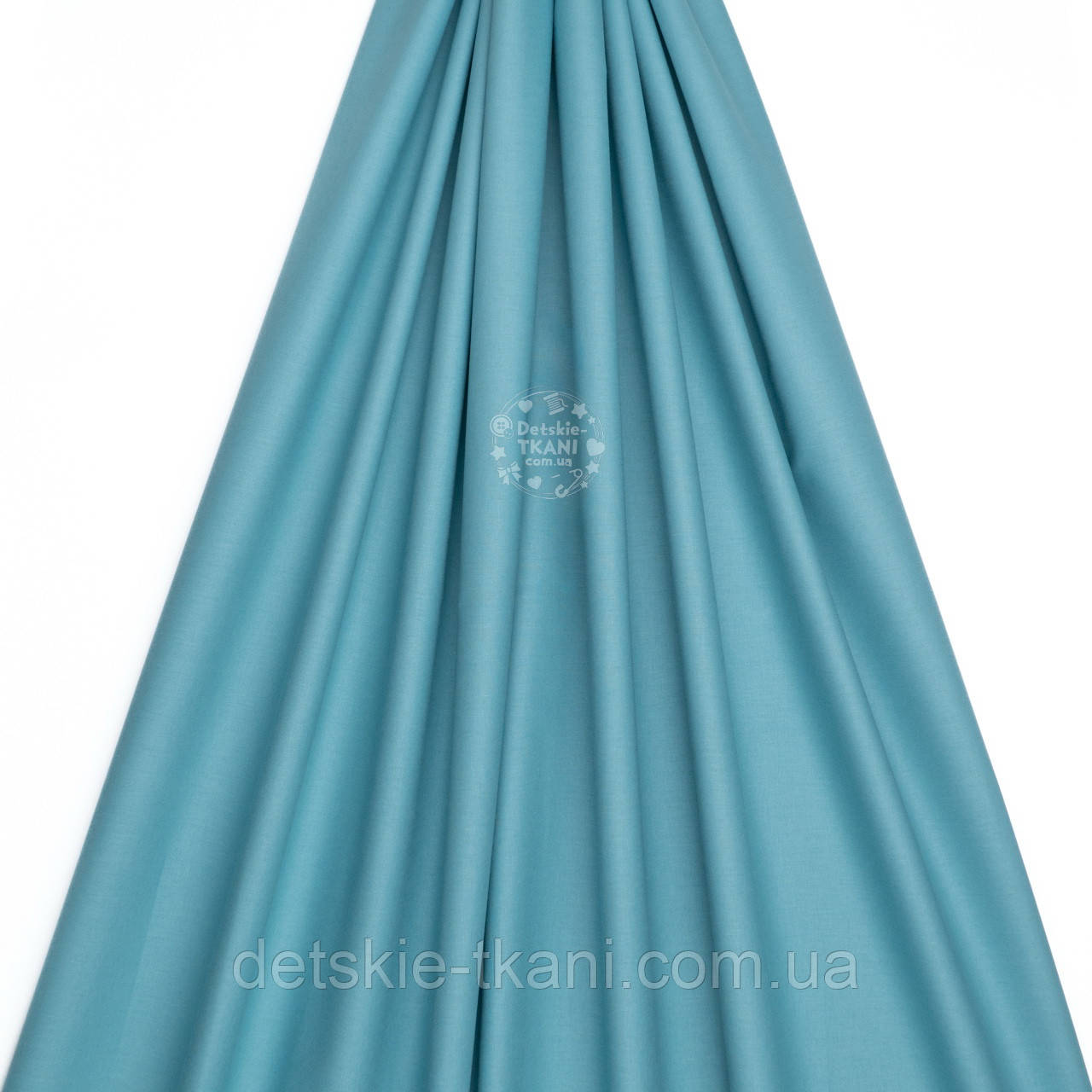 Поплін однотонний, колір запорошено-бірюзовий (№3055), фото 1