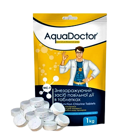 Хімія для басейну AquaDoctor MC-T 1 кілограм 3 в 1 великі таблетки для басейну 200 г 015972