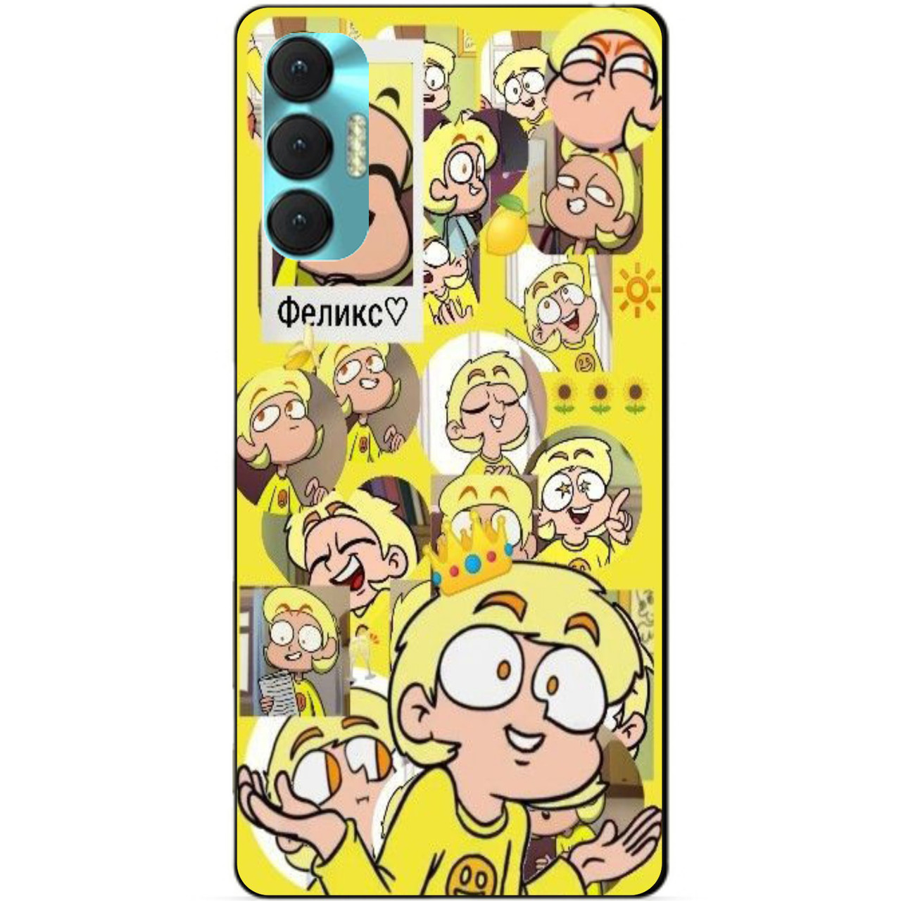 Силиконовий бампер чохол Tecno Spark 8p Фелікс 13 карт