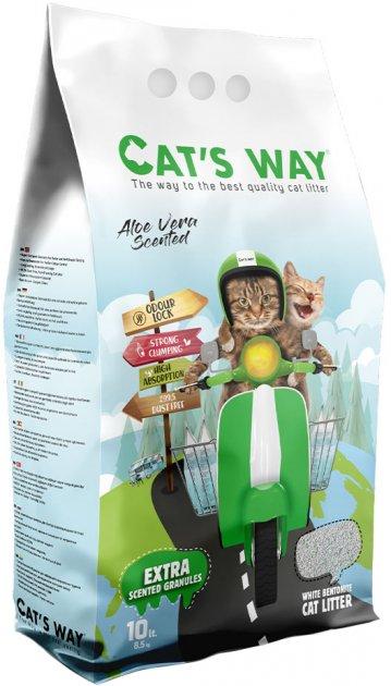 Бентонітовий наповнення для котів CAT'S WAY Алої Віра + зелені гранули, 10л, фото 1