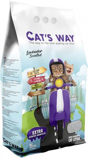 Photos - Cat Litter Бентонитовый наполнитель для котов CAT'S WAY Лаванда + фиолетовые гранулы,