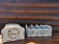 Деревянный ящик для специй | Дерев'яна коробка для спецій! Напис УКР 25*17см Органайзер для специй