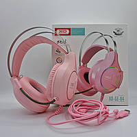 Ігрові навушники з мікрофоном XO GE-04 (рожеві)