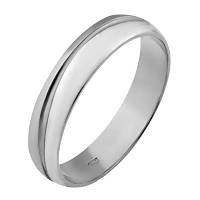 Серебряное обручальное кольцо тонкое с глубоким волнообразным рисунком