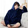 Толстовка плед із капюшоном Huggle Hoodie Синій, фото 4