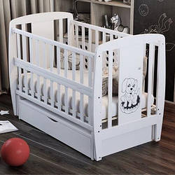 ДИТЯЧНА КРОВАТКА Песик БІЛА З ЗАКРИТИМ ЯКИМ