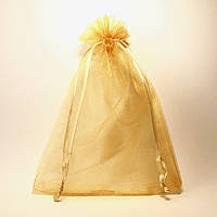 Мешочек янтарный 7х9 см из органзы для упаковки, хранения украшений и подарков