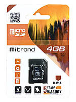 Флешка Micro 4GB Mibrand з адаптером 110101