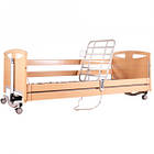 Ліжко дерев'яне з електромотором "French Bed" на колесах, з поручнями та гусаком, регульована висота 26-66см,, фото 3