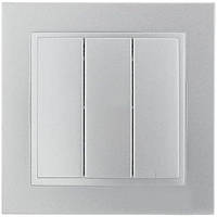 Вимикач 3 клав. DESPINA СРІБЛЯСТИЙ (арт. 102-212122-114)