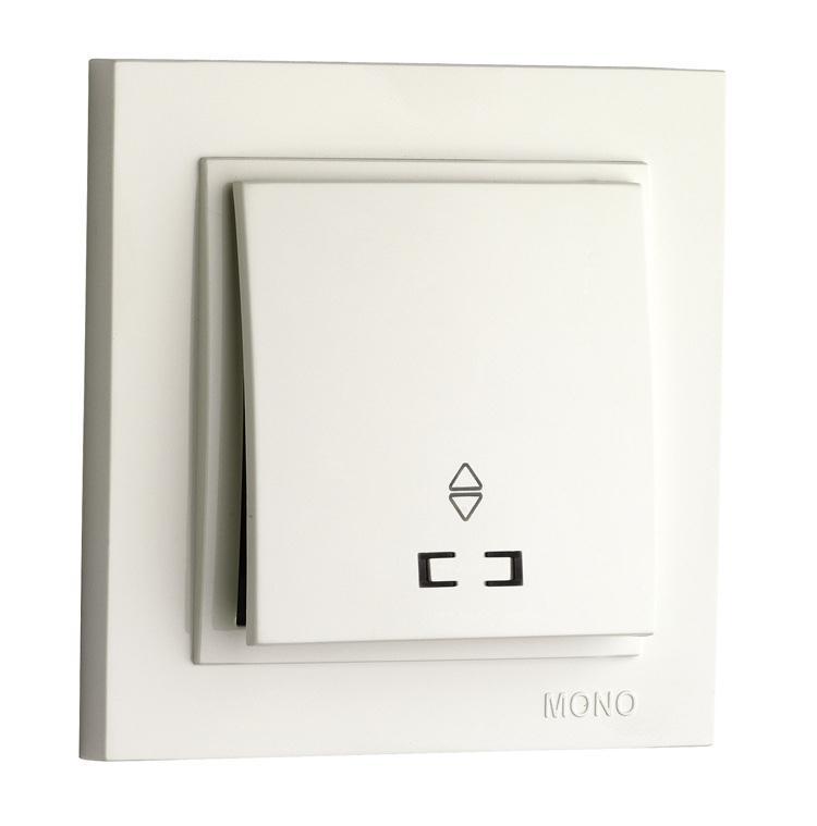 Вимикач 1 клав. прохідний з підсвіткою DESPINA  БІЛИЙ (арт. 102-190025-110), фото 1