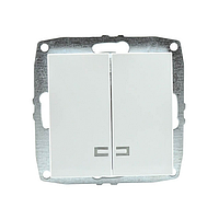 Вимикач 2 клав. з підсвіткою DESPINA  БІЛИЙ (арт. 102-190025-103)