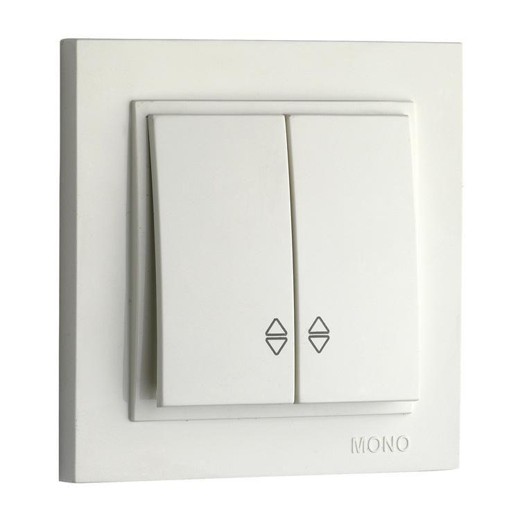 Вимикач 2 клав. прохідний DESPINA БІЛИЙ (арт. 102-190023-111), фото 1