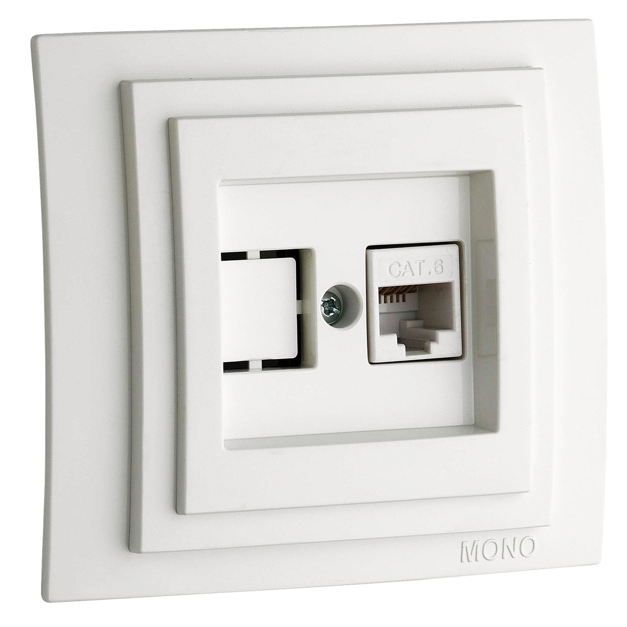 Розетка 2-а комп'ютерна  (2хRJ45 CAT6)  DESPINA  БІЛИЙ (арт. 102-190005-126), фото 1