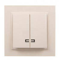 Вимикач 2 клав. з підсвіткою DESPINA  СЛОНОВА КІСТКА (арт. 102-010025-103)