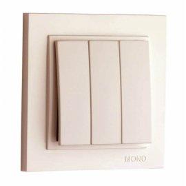 Вимикач 3 клав.  DESPINA  СЛОНОВА КІСТКА (арт. 102-010022-114), фото 1