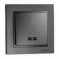 Вимикач 1 клав. з підсвіткою  DESPINA  ДИМЧАСТИЙ (ГРАФІТ) (арт. 102-202025-101)