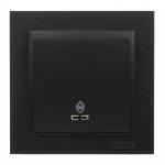 Вимикач 1 клав. прохідний з підсвіткою DESPINA  ДИМЧАСТИЙ (ГРАФІТ) (арт. 102-202025-110), фото 1