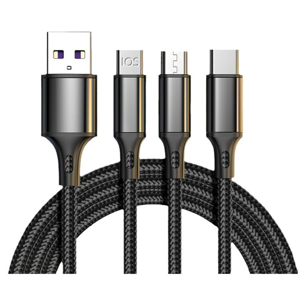 Eco-obogrev дата-кабель зарядки 3в1 XKS-89 66W 6А Quick Charge 2м червоний