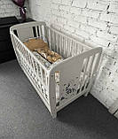 Дитяча кроватка Жирафік білий маятник + ящик, фото 2