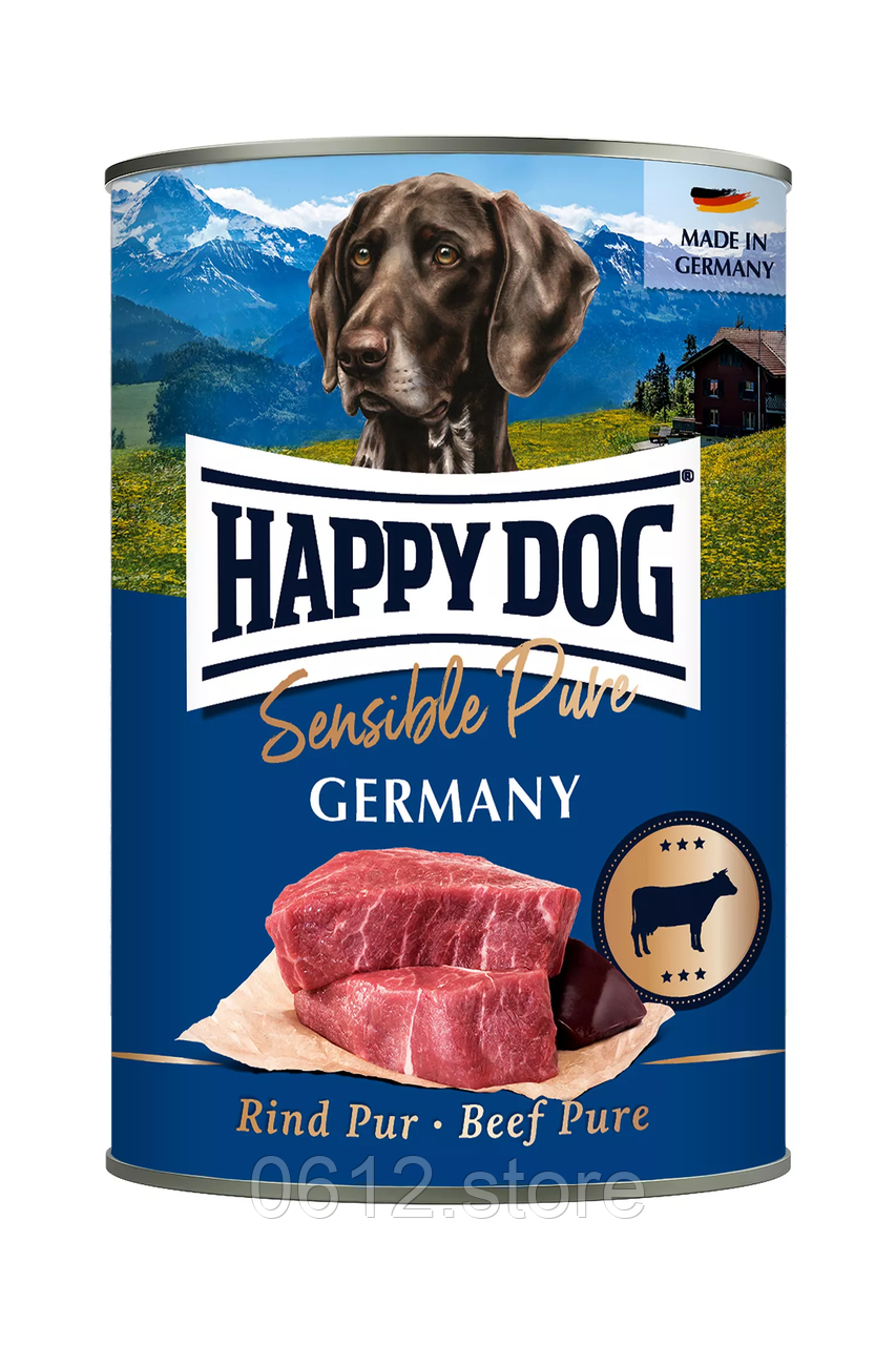 Вологий корм Happy Dog Sensible Pure Rind 800 г для собак з яловичиною, фото 1