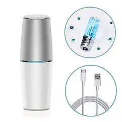 Безшумний 2-в-1 міні-очищувач повітря + ультрафіолетова УФ лампа для кімнати і авто TURBO CLEAN-U з USB