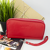 Косметичка-клатч жіноча шкіряна De Esse L88003-24 червона