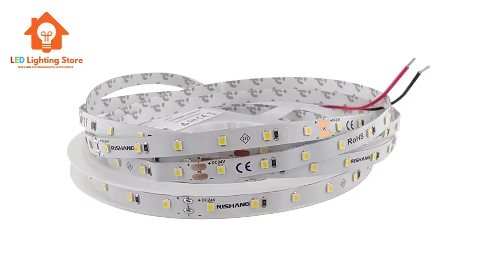 Світлодіодна стрічка RISHANG, smd2835, 24V, 60 led/m, 5.5W, 530Lm, IP33, 6500K, RN0860TC-B (14535), фото 1