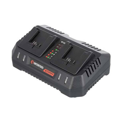 Пристрій зарядний для акумуляторів Li-ion 20 В, струм заряду 4.0+4.0 А, INTERTOOL WT-0346, фото 1