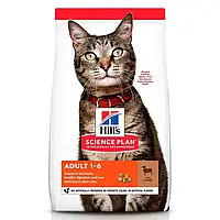Сухой корм для взрослых кошек Hills Science Plan Adult 1.5 кг (ягненок)