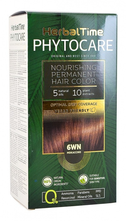Фарба для волосся безаміачна Herbal Time Phytocare №6WN Мокачино 125 мл, фото 1