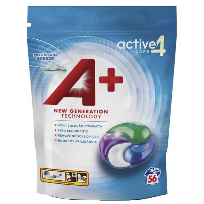 Капсули для прання A+ Mountain Breeze 4в1 56 шт