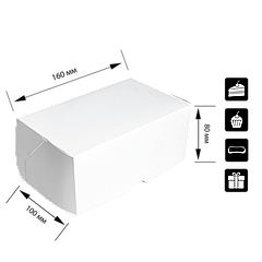Коробка для торта КТ 0100 біла 100х160х80 мм (уп/25шт)