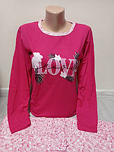 Піжама підліток для дівчини Туреччина Кохання 12-18 років довгий рукав і штани 100% бавовна рожева
