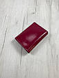 Шкіряний гаманець з кишенею спереду гладка фактура С02-КТ-10258 Малиновий, фото 2