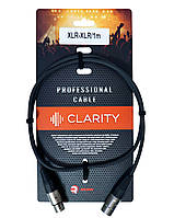 Професійний симетричний (балансний) кабель Clarity XLR-XLR/1m