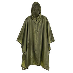 Тактичне Пончо дощовик Badger Outdoor Rain Poncho Ripstop 140 см x 211 см Olive