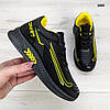 Кросівки підліткові для хлопчика чорні з жовтим Paliament 1803, фото 7