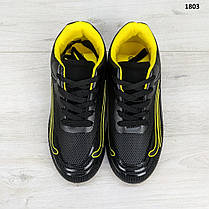 Кросівки підліткові для хлопчика чорні з жовтим Paliament 1803, фото 2