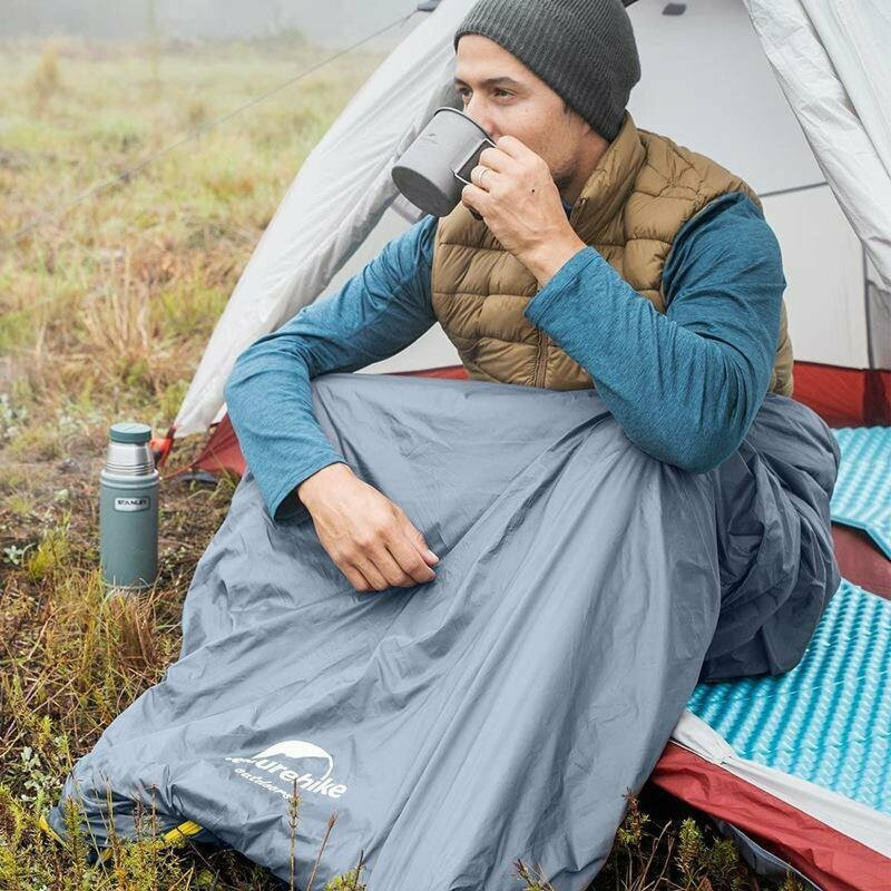 Спальник надлегкий Naturehike Lightweight Summer LW180 NH21MSD09, (15°C), p-p XL, коричневий