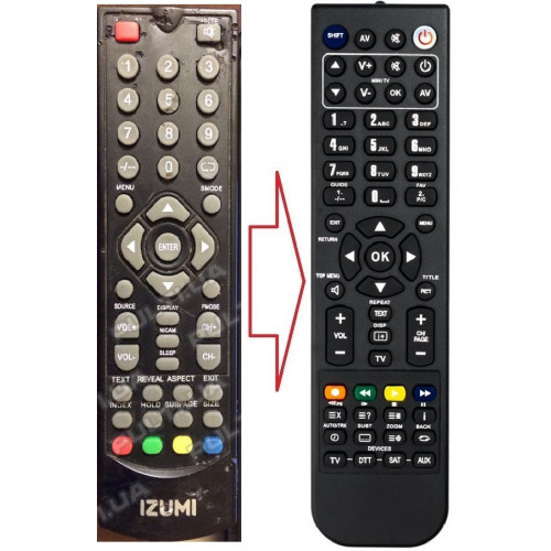 Пульт для телевізора IZUMI CASE 4100 (аналог), фото 1
