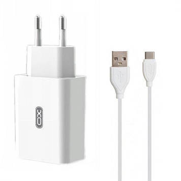 Мережевий ЗП XO L36 White (XO L36 + USB Type-C cable, White) + кабель USB Type-C
